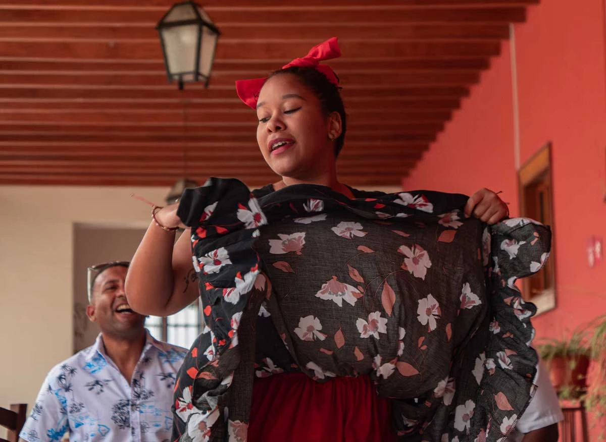 Presentación de danza negroide en la Casa Hacienda San José