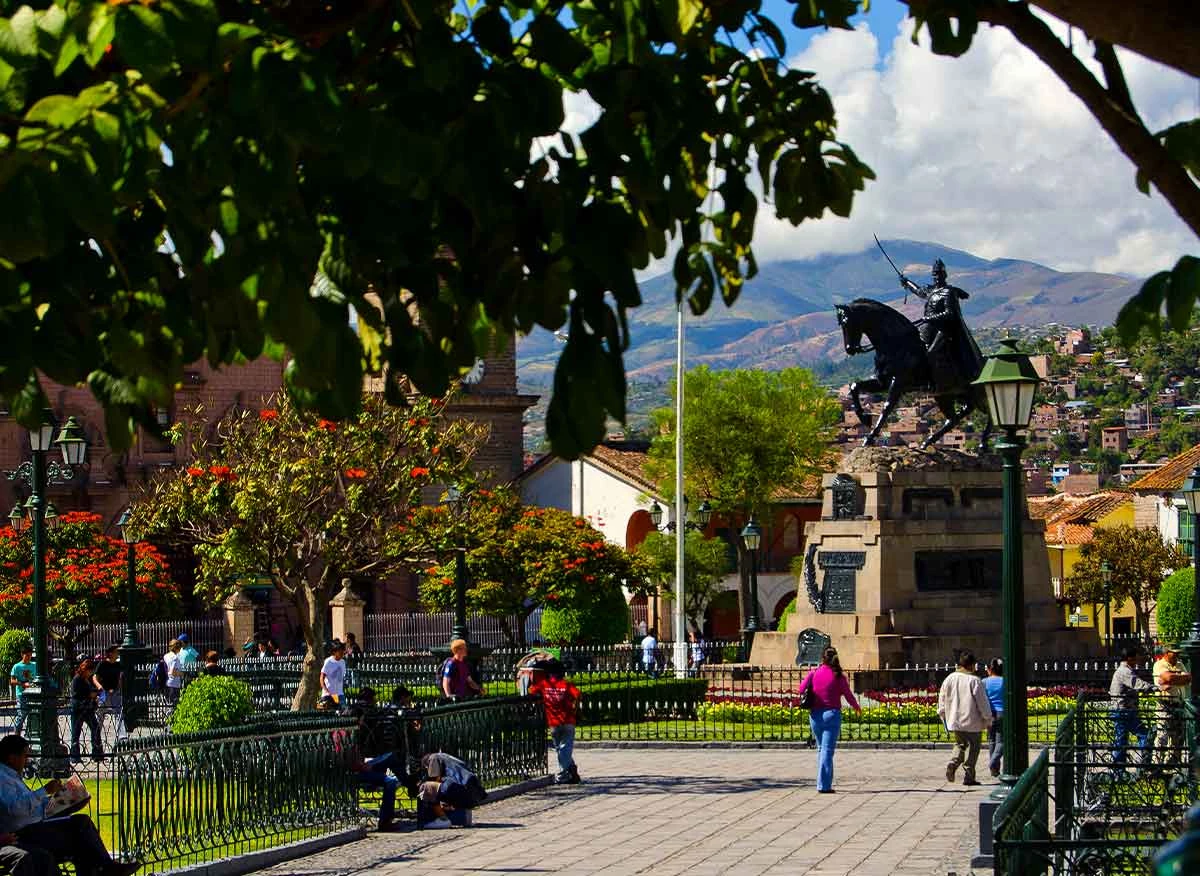 Monumento de la Plaza Mayor de la ciudad de Ayacucho.